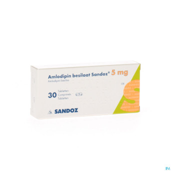 Amlodipine besilaat sandoz c0mp  30x5mg