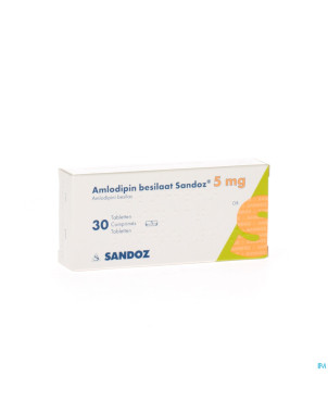 Amlodipine besilaat sandoz c0mp  30x5mg