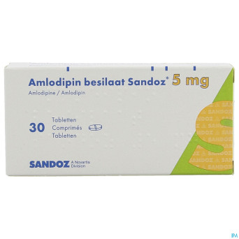 Amlodipine besilaat sandoz c0mp  30x5mg