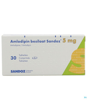 Amlodipine besilaat sandoz c0mp  30x5mg