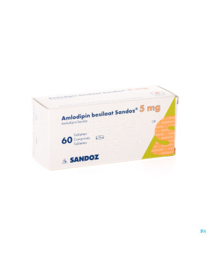 Amlodipine besilaat sandoz c0mp 60x5mg