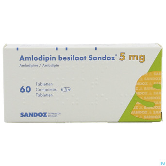 Amlodipine besilaat sandoz c0mp 60x5mg
