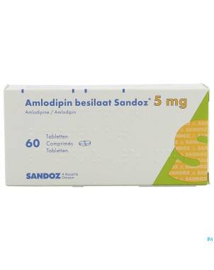 Amlodipine besilaat sandoz c0mp 60x5mg