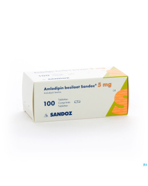 Amlodipine besilaat sandoz c0mp 100x5mg