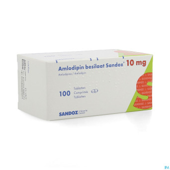 Amlodipine besilaat sandoz c0mp 100x10mg