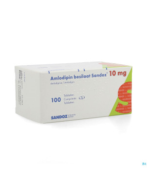 Amlodipine besilaat sandoz c0mp 100x10mg