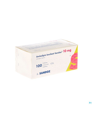 Amlodipine besilaat sandoz c0mp 100x10mg