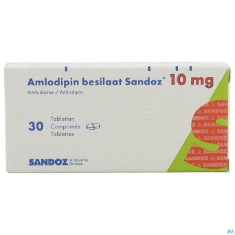 Amlodipine besilaat sandoz c0mp  30x10mg