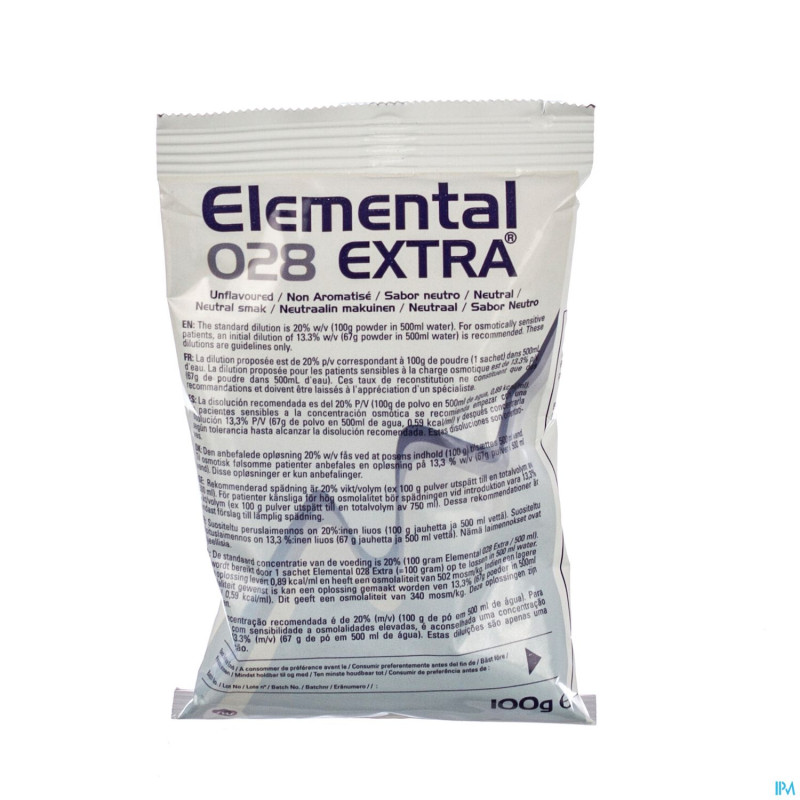 Elemental 028 extra neutre sachet 10x100g