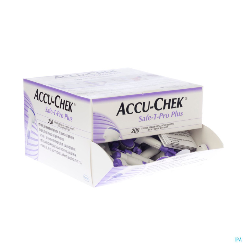 Accu chek safe t pro plus steril jetable 200