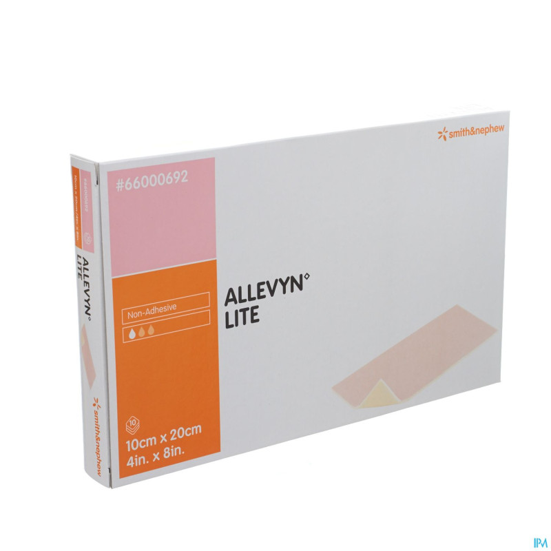 Allevyn lite pans hydrocel.    10x20cm 10 66000692