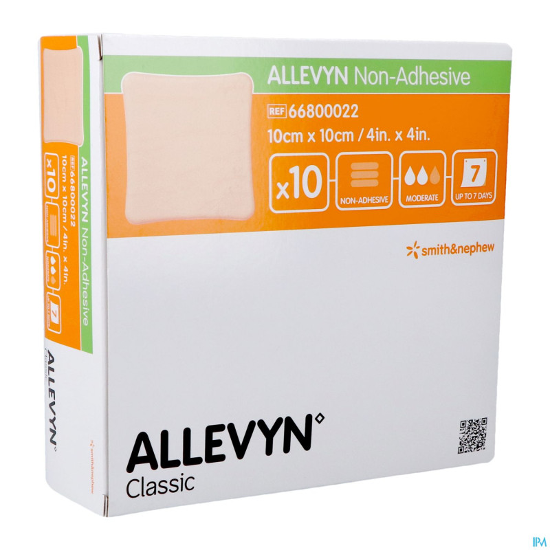 Allevyn non adh pans hydrocel. 10x10cm 10 66800022