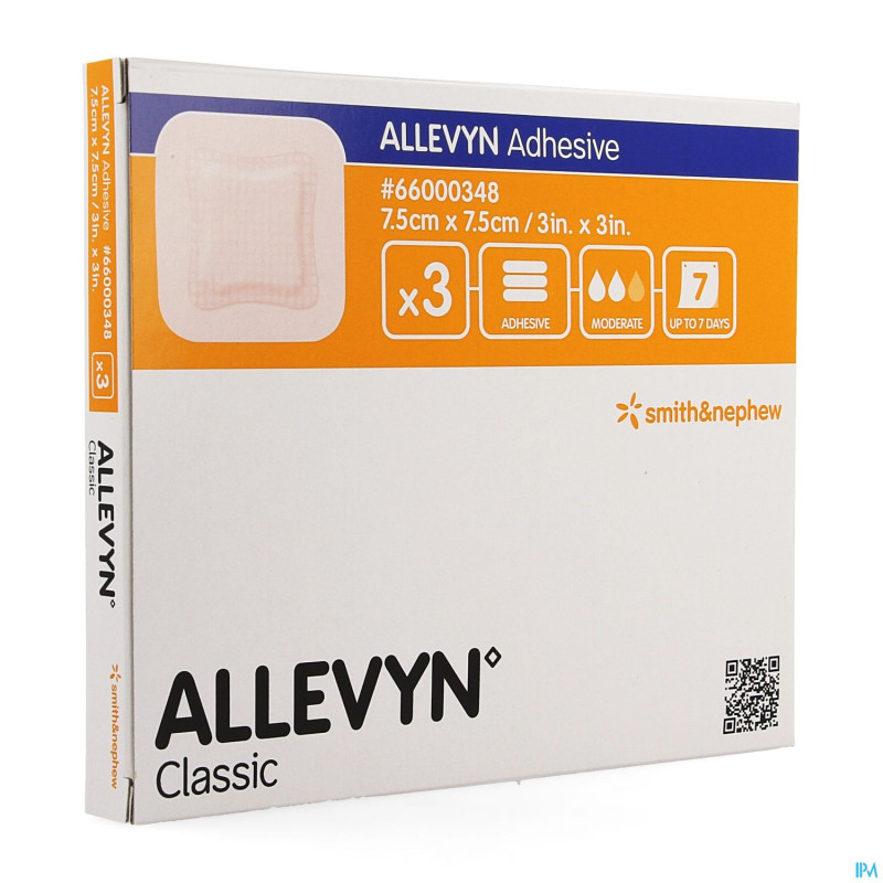Allevyn adh pans hydrocel.  7,5x 7,5cm  3 66000348