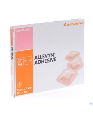Allevyn adh pans hydrocel.  7,5x 7,5cm  3 66000348