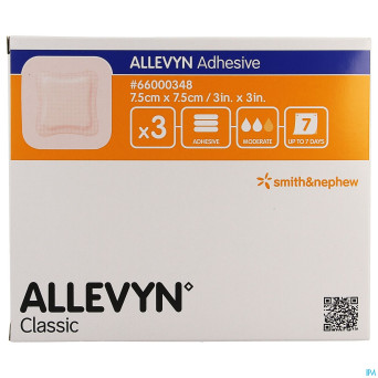 Allevyn adh pans hydrocel.  7,5x 7,5cm  3 66000348