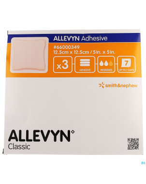 Allevyn adh pans hydrocel. 12,5x12,5cm  3 66000349