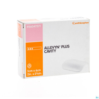 Allevyn plus cavity hydrocel.   5x 6cm 10 66047571