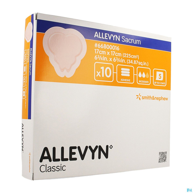 Allevyn sacrum pans hydrocel.    17cm 10 66800016
