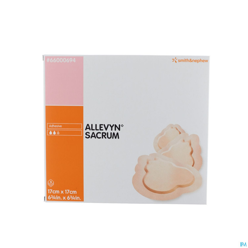 Allevyn sacrum pans hydrocel.    17cm  3 66000694