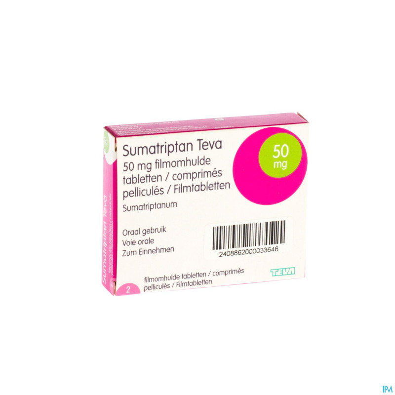 Sumatriptan teva 50 mg comp pell  2 x 50 mg