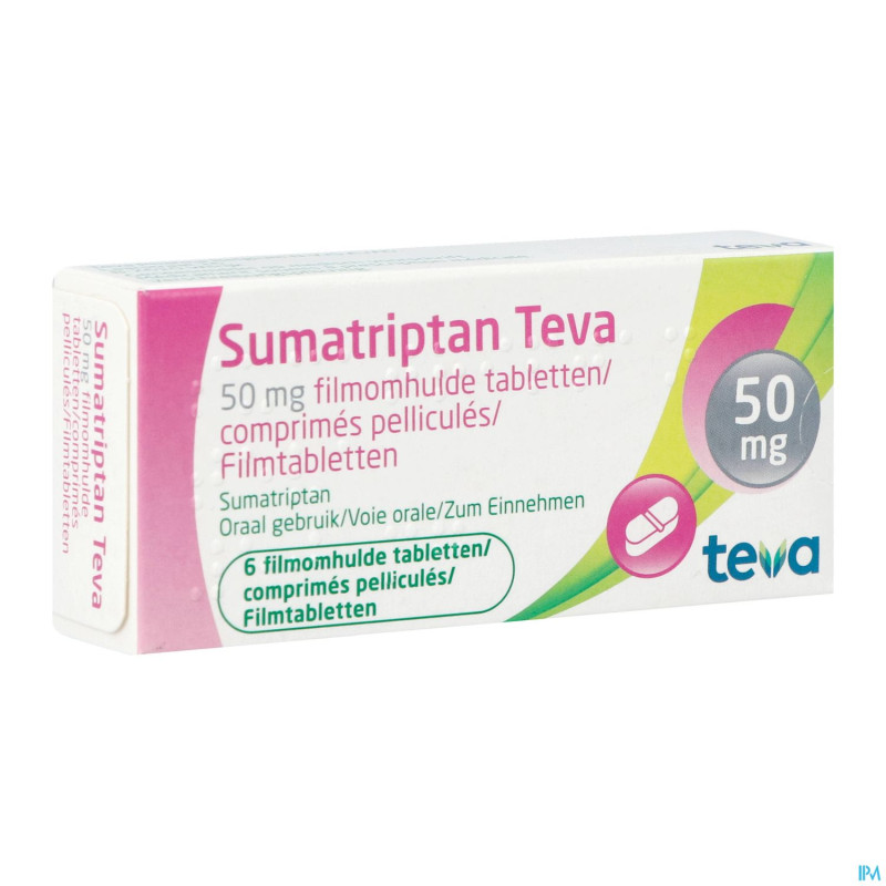 Sumatriptan teva 50 mg comp pell  6 x 50 mg