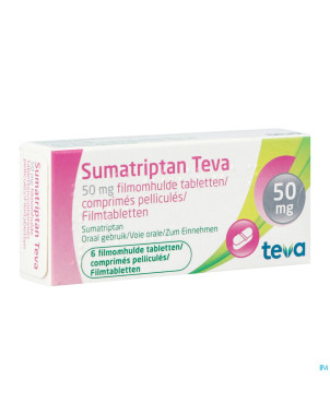 Sumatriptan teva 50 mg comp pell  6 x 50 mg