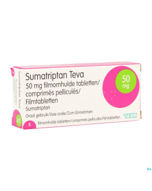 Sumatriptan teva 50 mg comp pell  6 x 50 mg