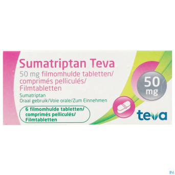 Sumatriptan teva 50 mg comp pell  6 x 50 mg