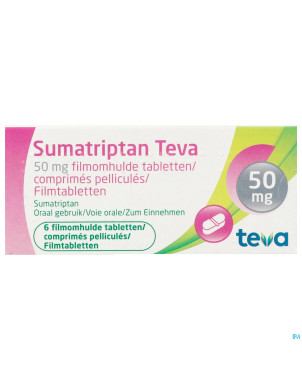 Sumatriptan teva 50 mg comp pell  6 x 50 mg