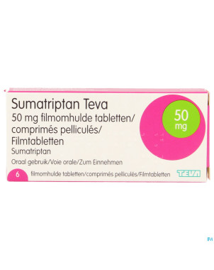 Sumatriptan teva 50 mg comp pell  6 x 50 mg