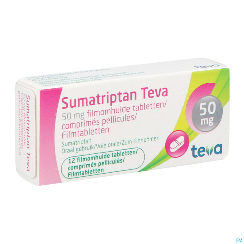Sumatriptan teva 50 mg comp pell 12 x 50 mg