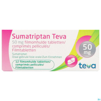Sumatriptan teva 50 mg comp pell 12 x 50 mg