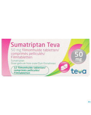 Sumatriptan teva 50 mg comp pell 12 x 50 mg