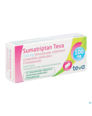 Sumatriptan teva 100 mg comp pell 12 x 100 mg