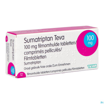 Sumatriptan teva 100 mg comp pell 12 x 100 mg