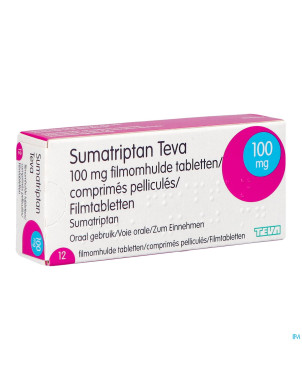Sumatriptan teva 100 mg comp pell 12 x 100 mg