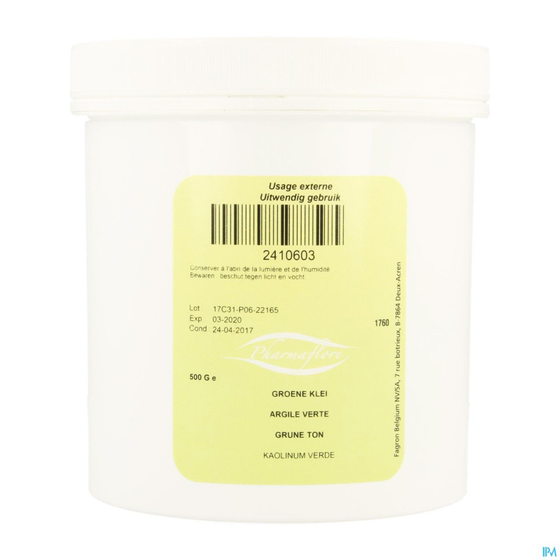 Argile verte pulverisee    500g fag