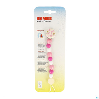 Heimess attache sucette bois rose    h9217