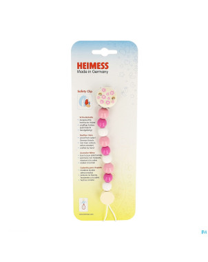 Heimess attache sucette bois rose    h9217