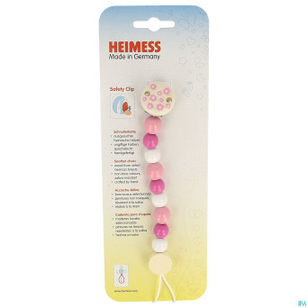 Heimess attache sucette bois rose    h9217