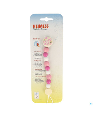 Heimess attache sucette bois rose    h9217