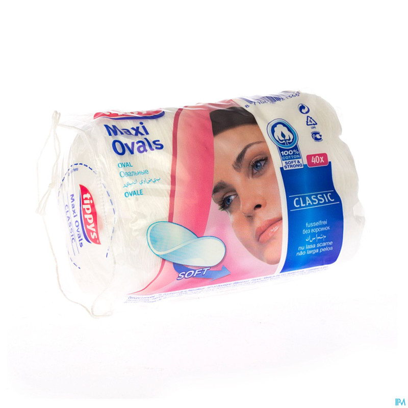 Tippys maxi pads disques coton oval 40