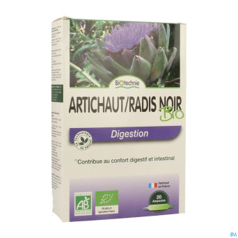 Artichaut-radis noir bio    amp 20x10ml biotechnie