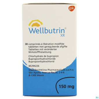 Wellbutrin xr 150 mg tabs 30 x 150 mg