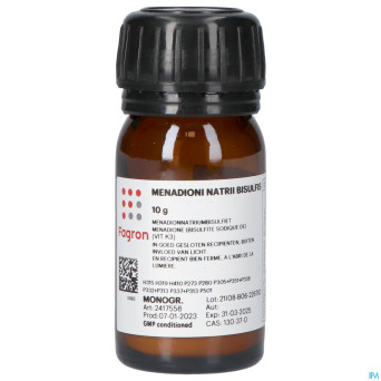 Menadione sodium bisulfite (vit k3)    10g fag