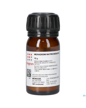 Menadione sodium bisulfite (vit k3)    10g fag