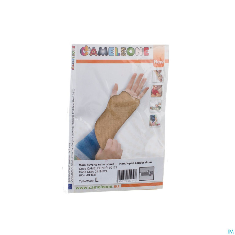 Cameleone main ouvert -pouce beige    l 1