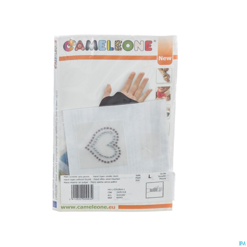 Cameleone main ouvert -pouce coeurs    l 1