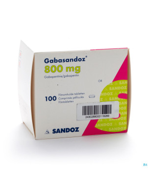Gabapentine 800 mg sandoz comp 100 x 800 mg