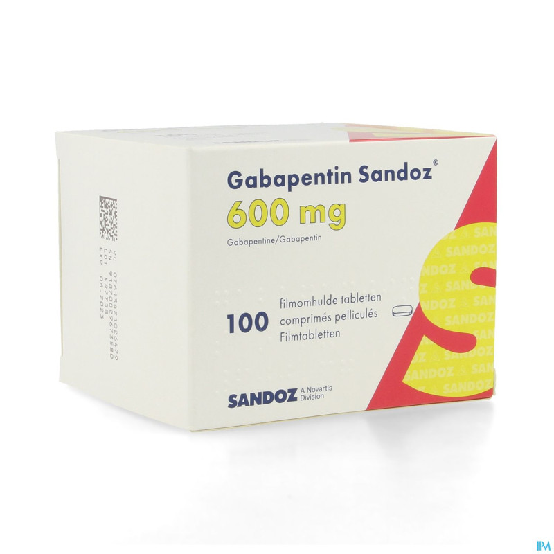 Gabapentine 600 mg sandoz comp 100 x 600 mg